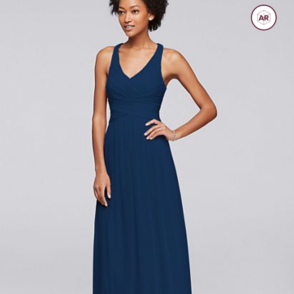 Brand New David's bridal marine long mesh dress W1
